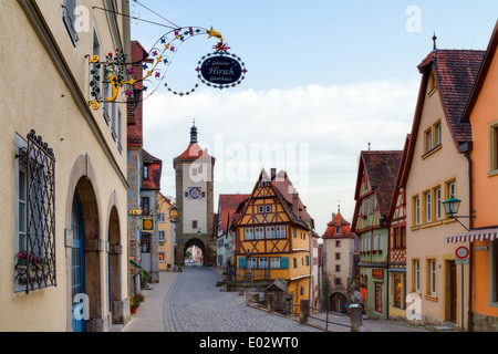 Maisons à colombages célèbre dans la ville de Rothenburg ob der Tauber Banque D'Images