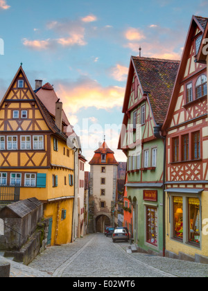 Maisons à colombages célèbre dans la ville de Rothenburg ob der Tauber Banque D'Images