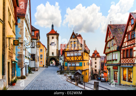 Maisons à colombages célèbre dans la ville de Rothenburg ob der Tauber Banque D'Images