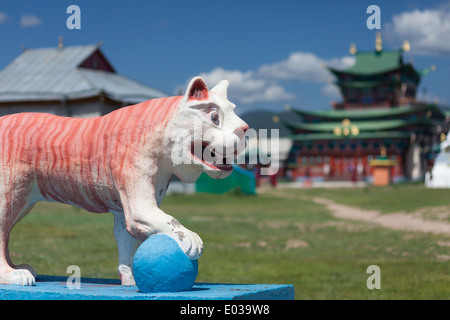 Décor d'Ivolginsky Datsan, Verkhnyaya Ivolga, Bouriatie, en Sibérie, Russie Banque D'Images