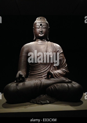 Le Temple de Bouddha de fer Bowonsa, ère Silla, Corée. Début de 8e ou 9e siècle. Dans la pièce au Musée National de Corée. Banque D'Images