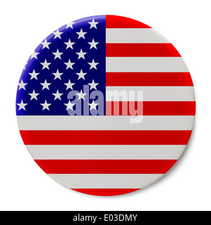 Broche ronde avec pavillon isolé sur fond blanc. Banque D'Images