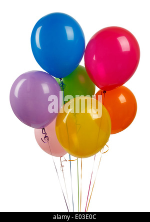 Ballons colorés isolé sur fond blanc. Banque D'Images