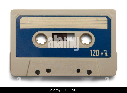 Vieille Cassette avec copie espace isolé sur fond blanc. Banque D'Images