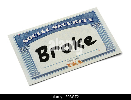 Carte de sécurité sociale avec le mot s'est isolé sur fond blanc. Banque D'Images