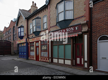 L'ensemble de Coronation Street,UK TV le plus ancien soap opera, rue Victoria Banque D'Images