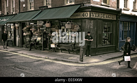 Brushfield Street : Vert & Co delicatessen près de Old Spitalfields Market Londres Banque D'Images