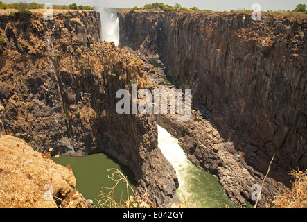 La cataracte de l'est Victoria Falls Mosi-oa-Tunya saison sèche Livingstone en Zambie Banque D'Images