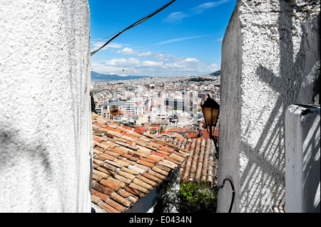 Vue depuis la partie ancienne d'Athènes, Grèce Banque D'Images