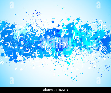 Grunge music background en bleu. Abstract illustration Banque D'Images