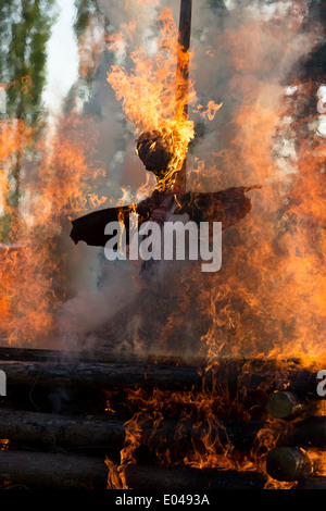 La Combustion des Sorcières, célébration Buštěhrad, Kladno, République tchèque, de nombreuses sorcières ont été brûlées au cours du 16ème siècle Banque D'Images