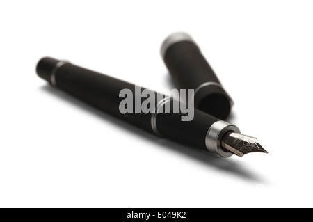 Stylo noir isolé sur fond blanc. Banque D'Images