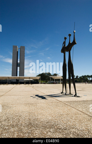 Sculpture 'l'Warriors', trois puissances Plaza Banque D'Images