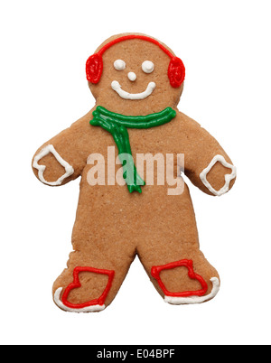 Gingerbread Cookie avec Noël Descoration hiver isolé sur fond blanc. Banque D'Images