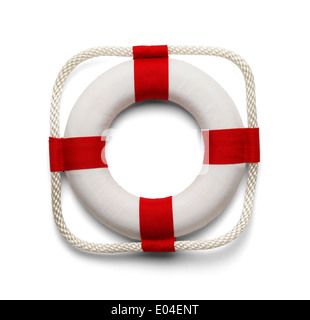 Life Preserver isolé sur fond blanc. Banque D'Images