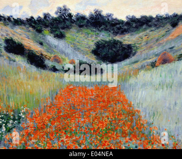 Claude Monet champ de coquelicots, environs de Giverny Banque D'Images