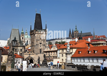 Prague, sur le pont Karl's, Prag, auf der Karlsbruecke Banque D'Images