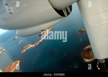 À partir de l'air au-dessus de la Îles Scilly, Cornwall. Photo par Kim Craig. Banque D'Images