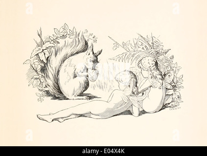 Emily Gertrude Thomson (1850-1929) Illustration de Lewis Carroll de "Trois couchers de soleil et autres poèmes" publié en 1898. Les Fées Banque D'Images