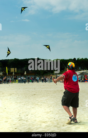 Cerfs-volants sur la plage Banque D'Images