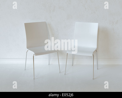 L'intérieur blanc avec 2 chaises Contreplaqué Banque D'Images