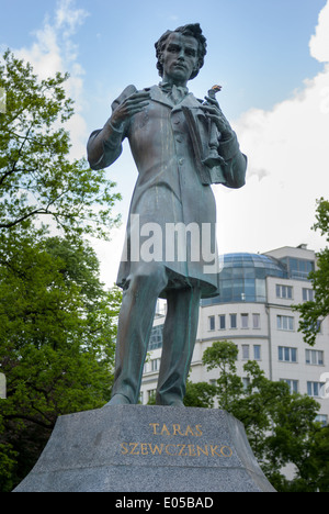 Taras Shevchenko (poète national ukrainien) Statue (Pomnik Tarasa Szewczenki), Varsovie, Pologne Banque D'Images