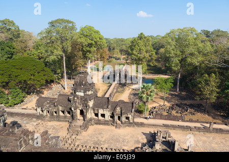 Vue du haut de la temple Baphuon, Angkor Thom, au Cambodge Banque D'Images