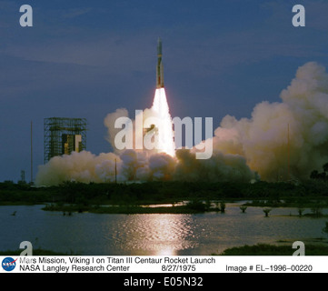 Mission sur Mars : Viking I Le lancement d'une fusée Centaur Titan III Banque D'Images
