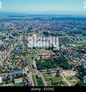 Vue aérienne de la ville de Colmar Alsace France Banque D'Images