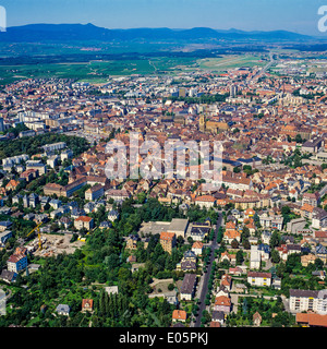 Vue aérienne de la ville de Colmar Alsace France Banque D'Images