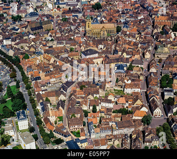 Vue aérienne de la ville de Colmar Alsace France Banque D'Images