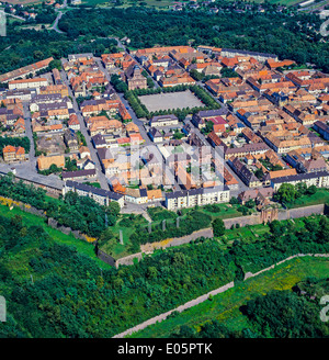 Vue aérienne de Neuf-Brisach cité Europe France Alsace Banque D'Images