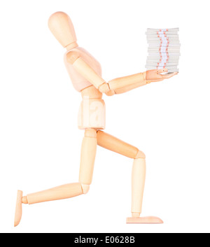 Simulacre en bois composite isolé beaucoup d'argent Banque D'Images