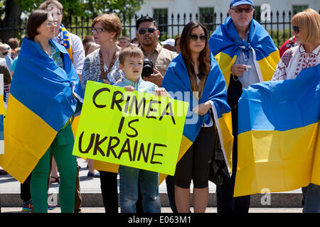 Washington DC, USA. 06Th Mai, 2014. Des centaines de partisans de l'Ukraine se rassembler devant la Maison Blanche, Obama exhorte à prendre des mesures plus drastiques contre Poutine. Credit : B Christopher/Alamy Live News Banque D'Images