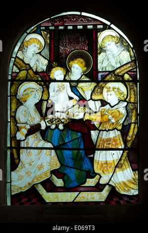 La fenêtre d'Orient, Eglise St Mary, Kempley, Gloucestershire, England, UK Banque D'Images