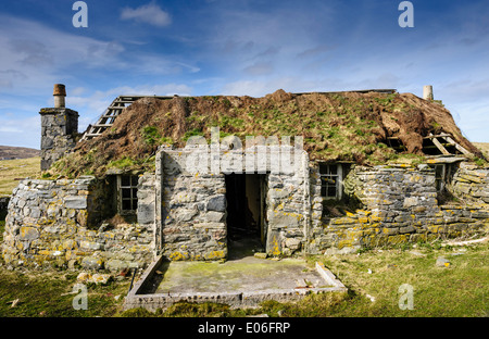 Chambre noire à Rushgarry abandonnés, Berneray, Hébrides extérieures, en Écosse Banque D'Images