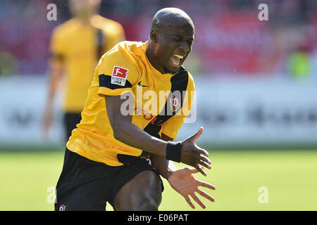 Kaiserslautern, Rheinland-Pfalz, Deutschland. 4 mai, 2014. Mickael Poté de Dresde au cours de la 2. Match de Bundesliga entre 1.FC Kaiserslautern et Dynamo Dresde au Fritz-Walter Stadion sur Mai 04, 2014, à Kaiserslautern, Allemagne. (Crédit Image : Crédit : Ulrich Roth/NurPhoto ZUMAPRESS.com/Alamy/Live News) Banque D'Images