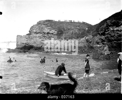 Vieux Port, Biarritz, octobre 1891 Banque D'Images