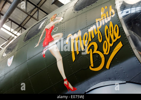 D'art sur le nez, le Memphis Belle célèbre bombardier B-17 Banque D'Images