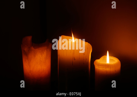 Trois bougies Banque D'Images