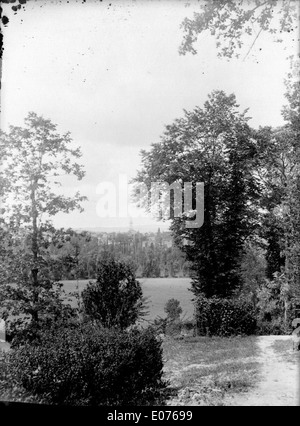 Cahuzac, vue prise du château de Bélesta, 9 août 1896 (Tarn Banque D'Images