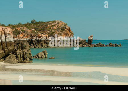 Plage de silice sur l'île cachée, le Kimberley, Western Australia, Australia Banque D'Images