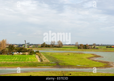 Paysage hollandais sur Schouwen-Duiveland à Zeeland Banque D'Images