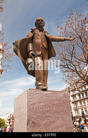 Statue de David Lloyd George, le premier ministre David Lloyd George, Londres, Angleterre, Royaume-Uni Banque D'Images