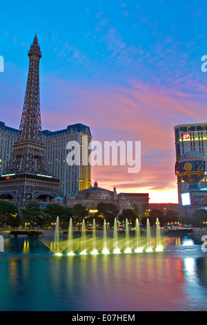 L'aube sur le Strip, Las Vegas. Banque D'Images