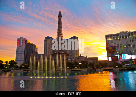 La première lumière sur le Strip, Las Vegas. Banque D'Images