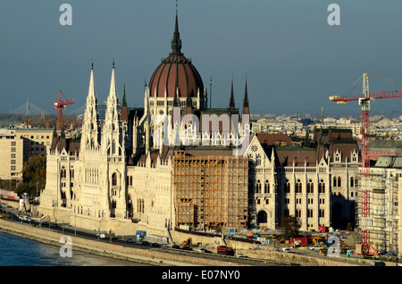 Budapest Hongrie Europe vue depuis la colline du Château, le Parlement hongrois Banque D'Images