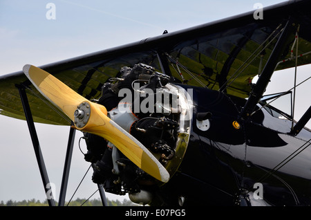 "Boeing Stearman Kaydet' biplan, un avion d'entraînement WW2 montrant la Continental R-670 moteur radial Banque D'Images