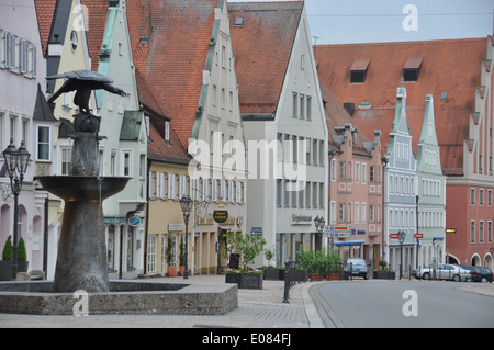 Rue principale de Donauworth, Bavière, Allemagne. Banque D'Images