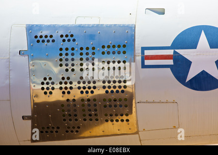 Frein de l'air sur le fuselage du F-84 Thunderjet. Banque D'Images